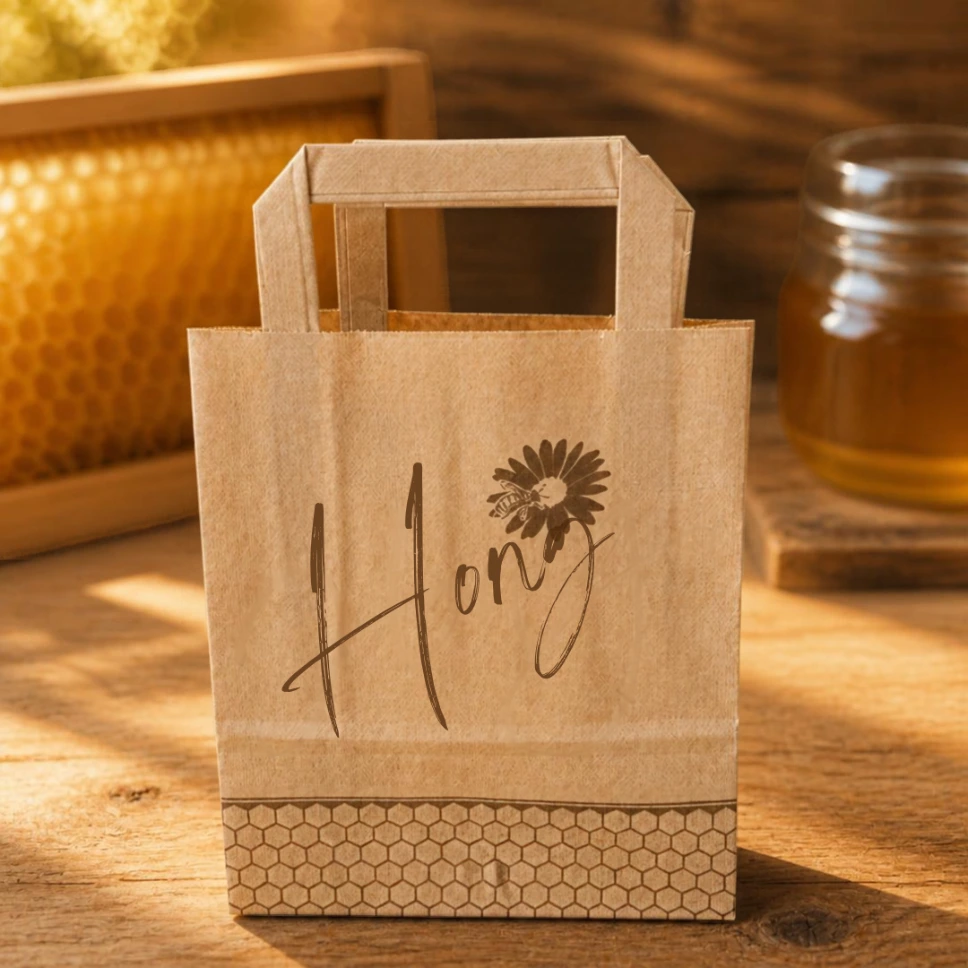 Papier-Tragtasche Honig 